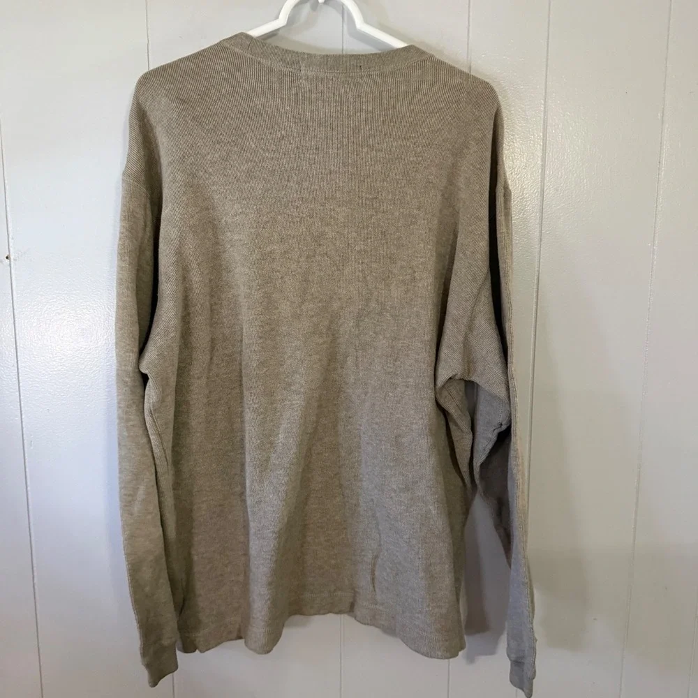 Banana Republic Ribbed Knit Sweater Mens‎ M Tan Crewneck Cotton Long Sleeve